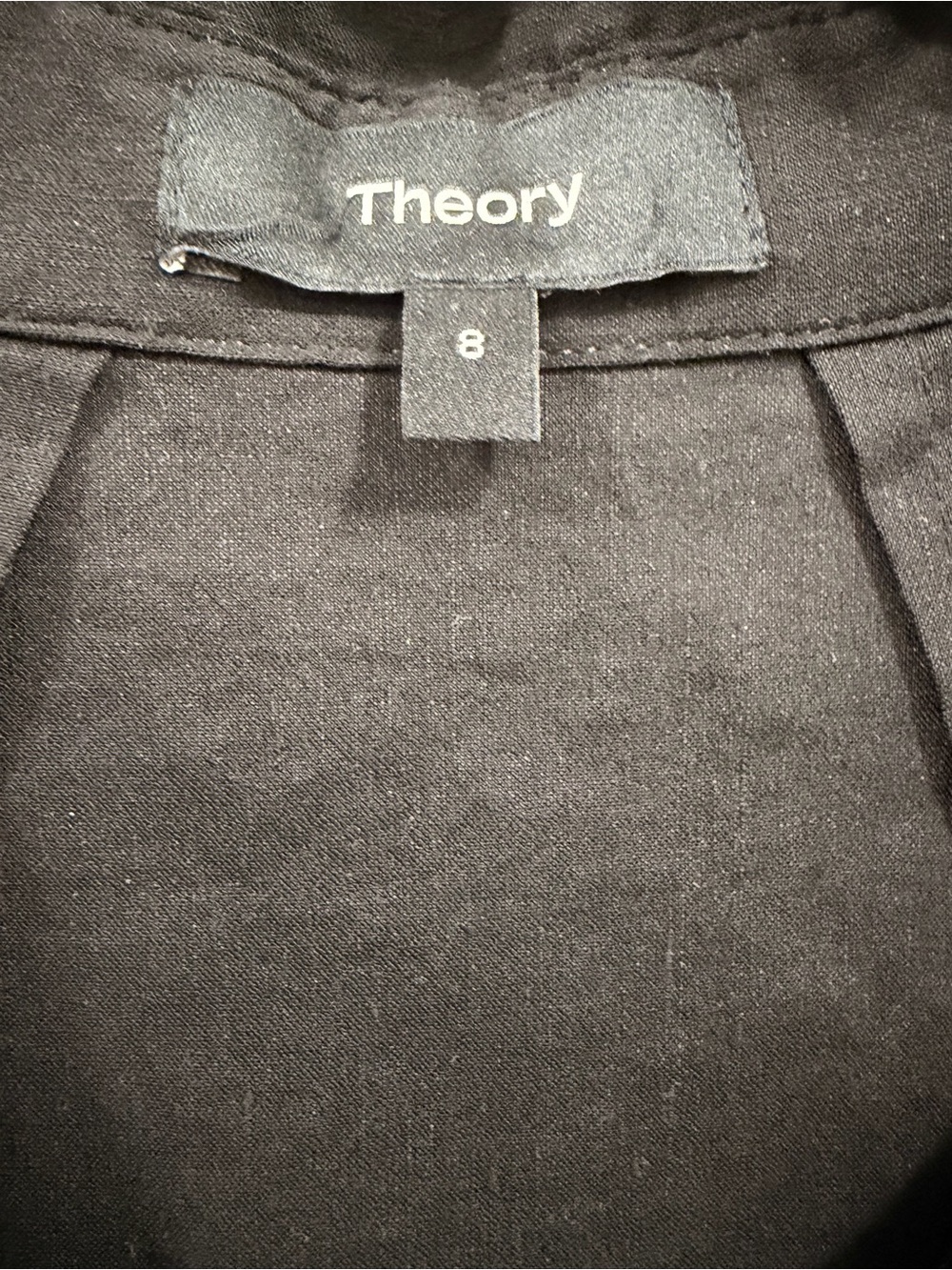 Theory Black Short-Sleeve Linen-Blend Button Midi Dress - Picture 7 of 7